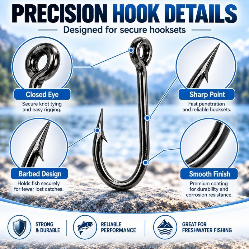 100PCS Barbed Fishing Hooks Se - огляд і ціна Fishing Hook Assortment