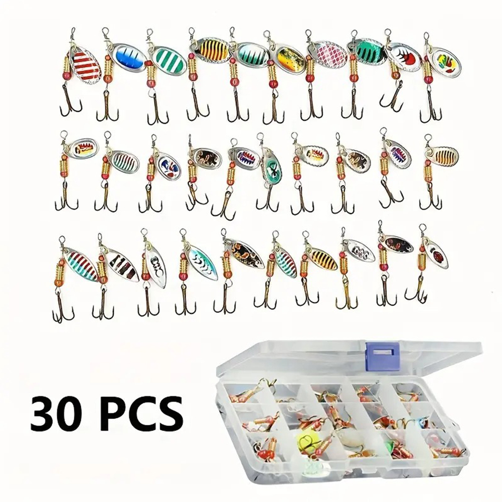 30pcs Metal Spoon Spinner Fish - огляд і ціна Fishing Hook Treble